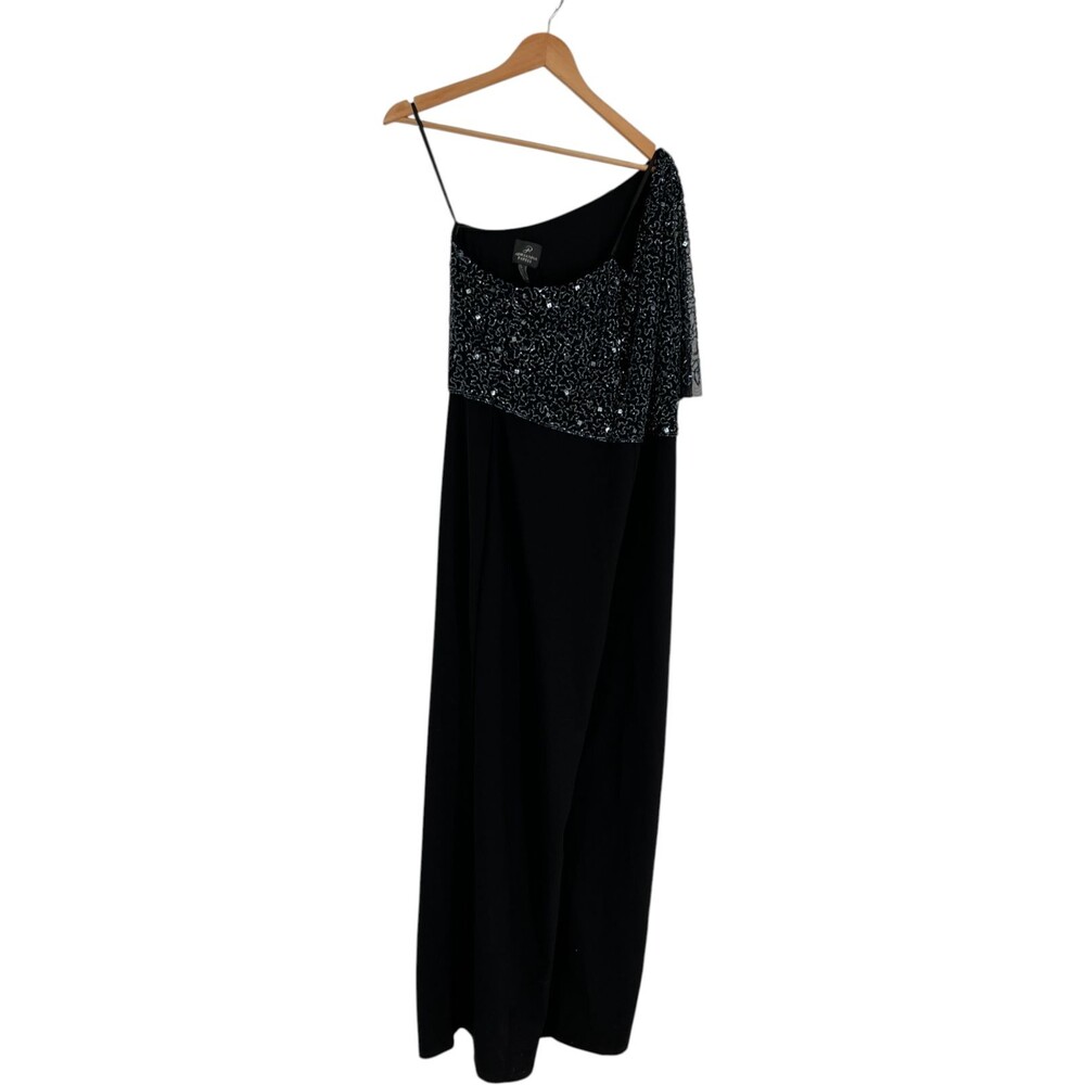 Adrianna Papell Romper Women's Size 16 Black Beaded Red Carpet Gilded Glam